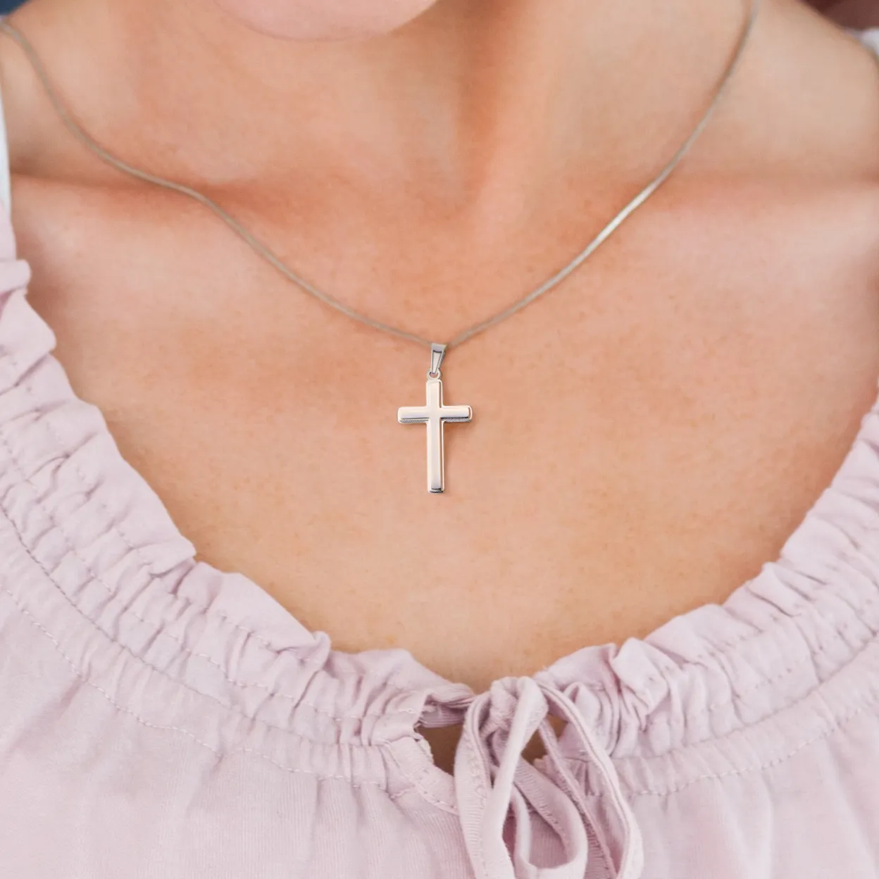 Confirmation Gift for Her, I'm Proud of the Person You Are Today Stainless Steel Cross Necklace