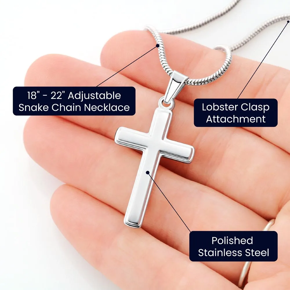 Confirmation Gift for Her, I'm Proud of the Person You Are Today Stainless Steel Cross Necklace