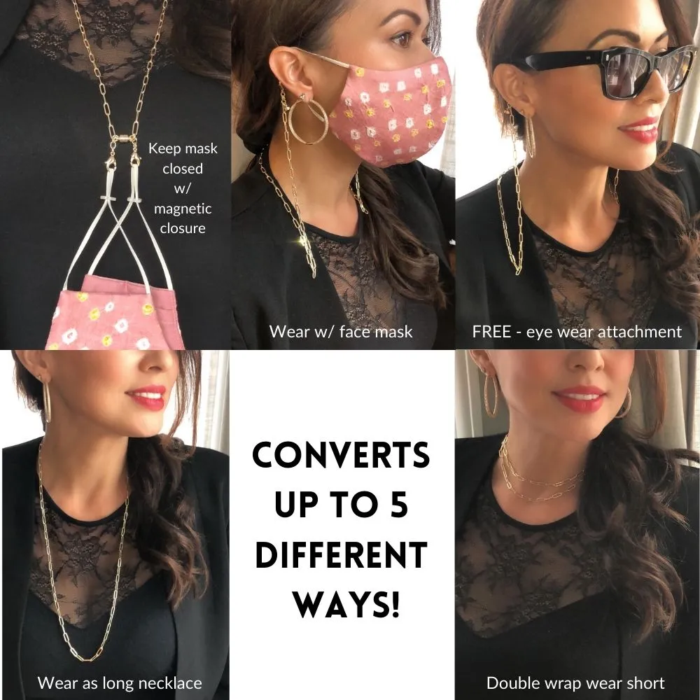 Convertible Paperclip Chain Necklace For Eyewear