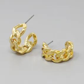 Curb Chain Mini Hoop Earrings