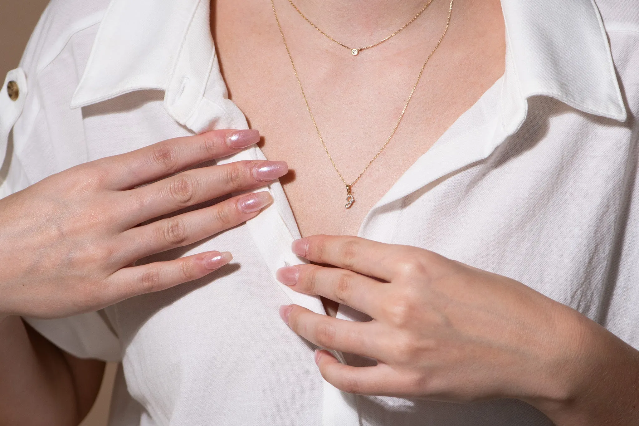 Cursive Diamond Initial Necklace