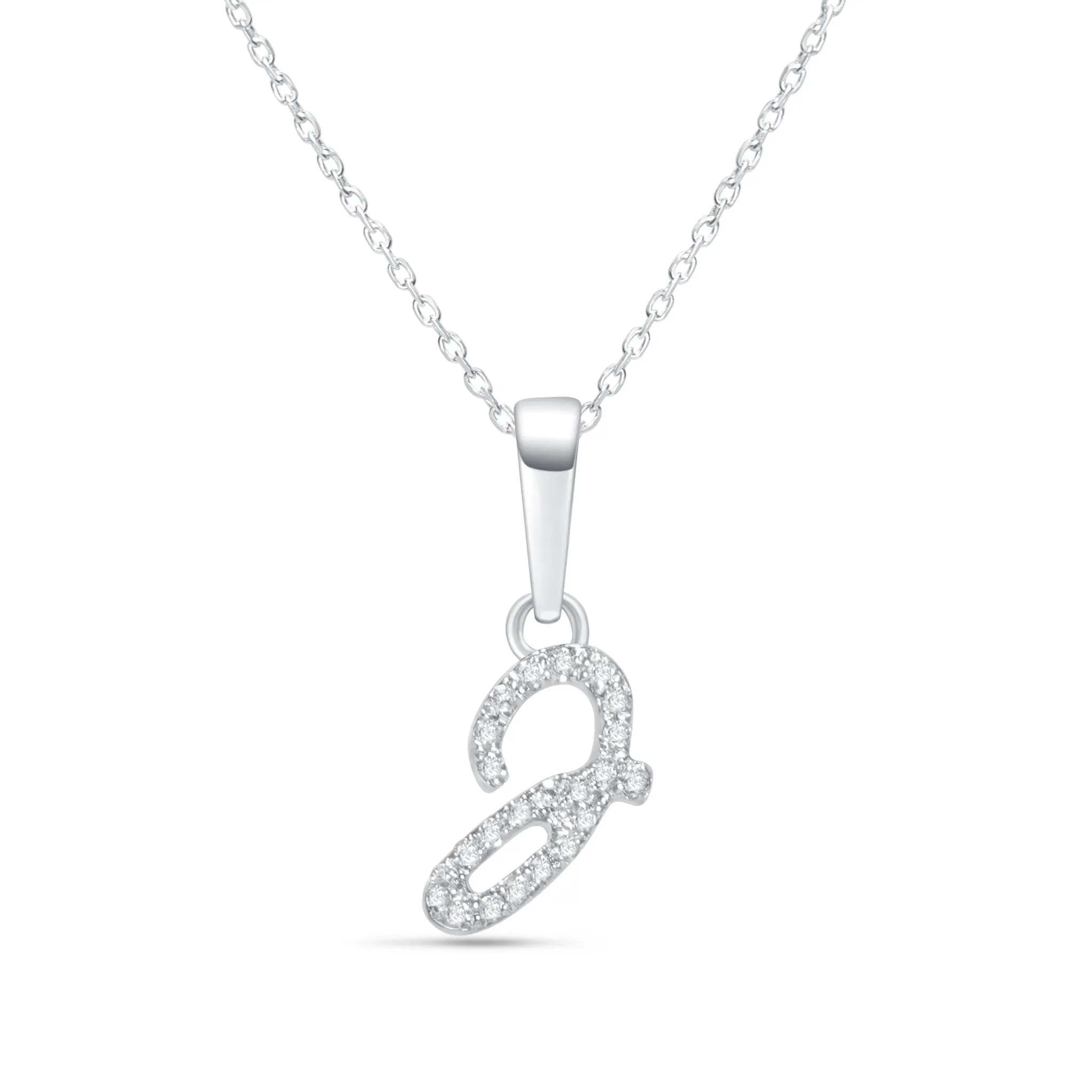 Cursive Diamond Initial Necklace