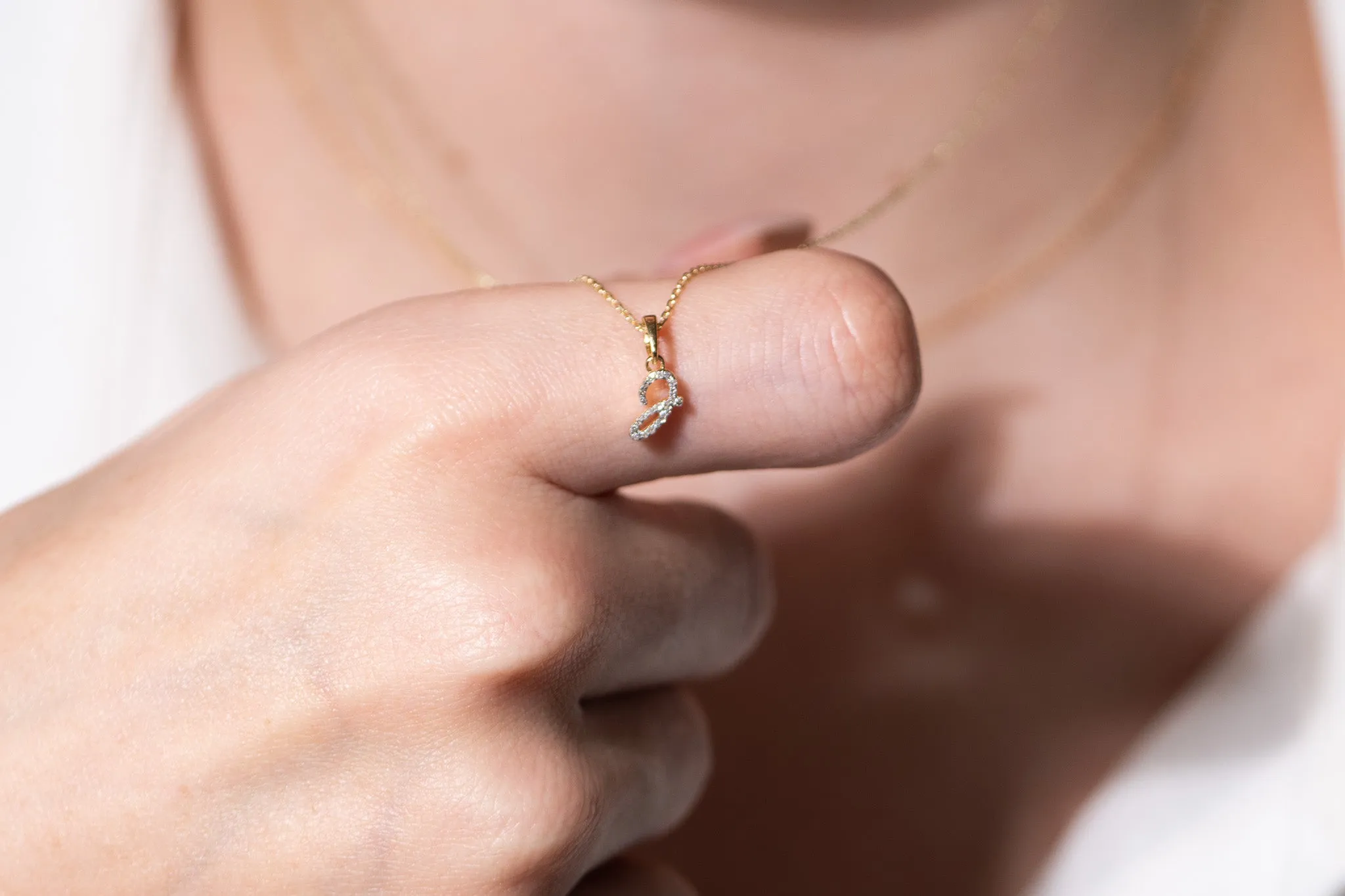 Cursive Diamond Initial Necklace