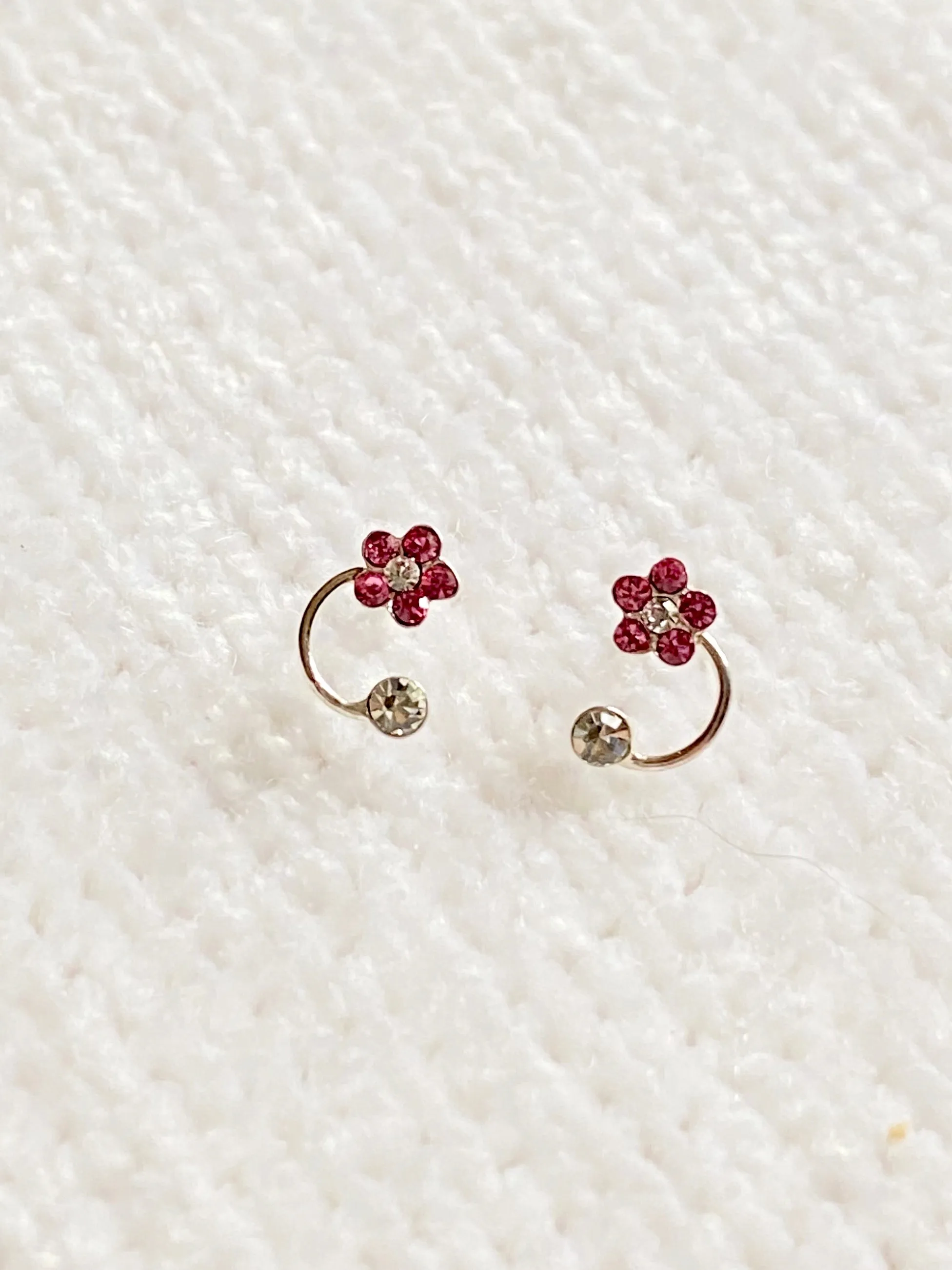 Cz Flower 925 Sterling Silver Stud Earrings