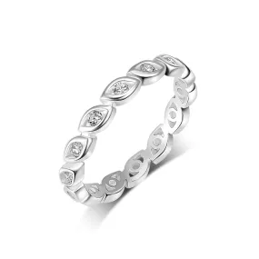 CZ Leaf Crown Sterling Silver Stackable Ring