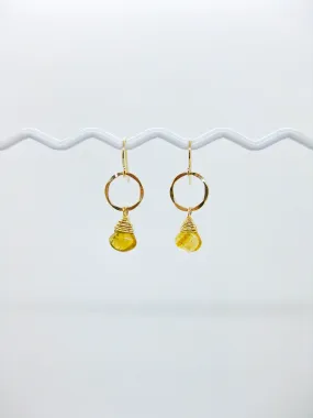 Daisy: Citrine Earrings - e736