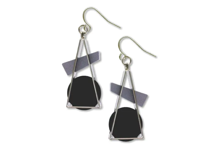 David Howell, Triangle At Rest Abstract Earrings