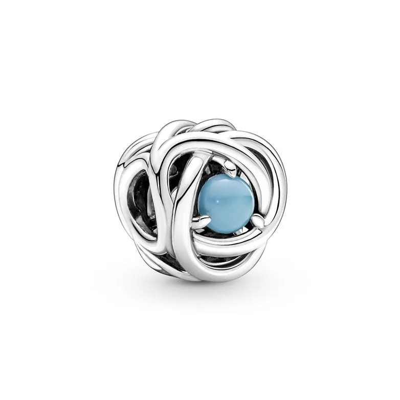 December Turquoise Blue Eternity Circle Charm 790064C02