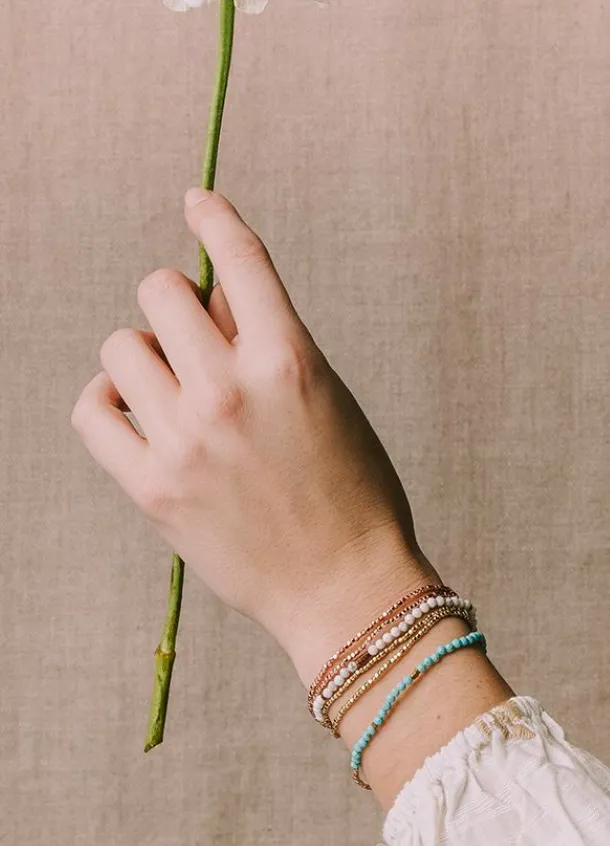 Delicate Iolite and Sunstone: Wrap Bracelet & Necklace