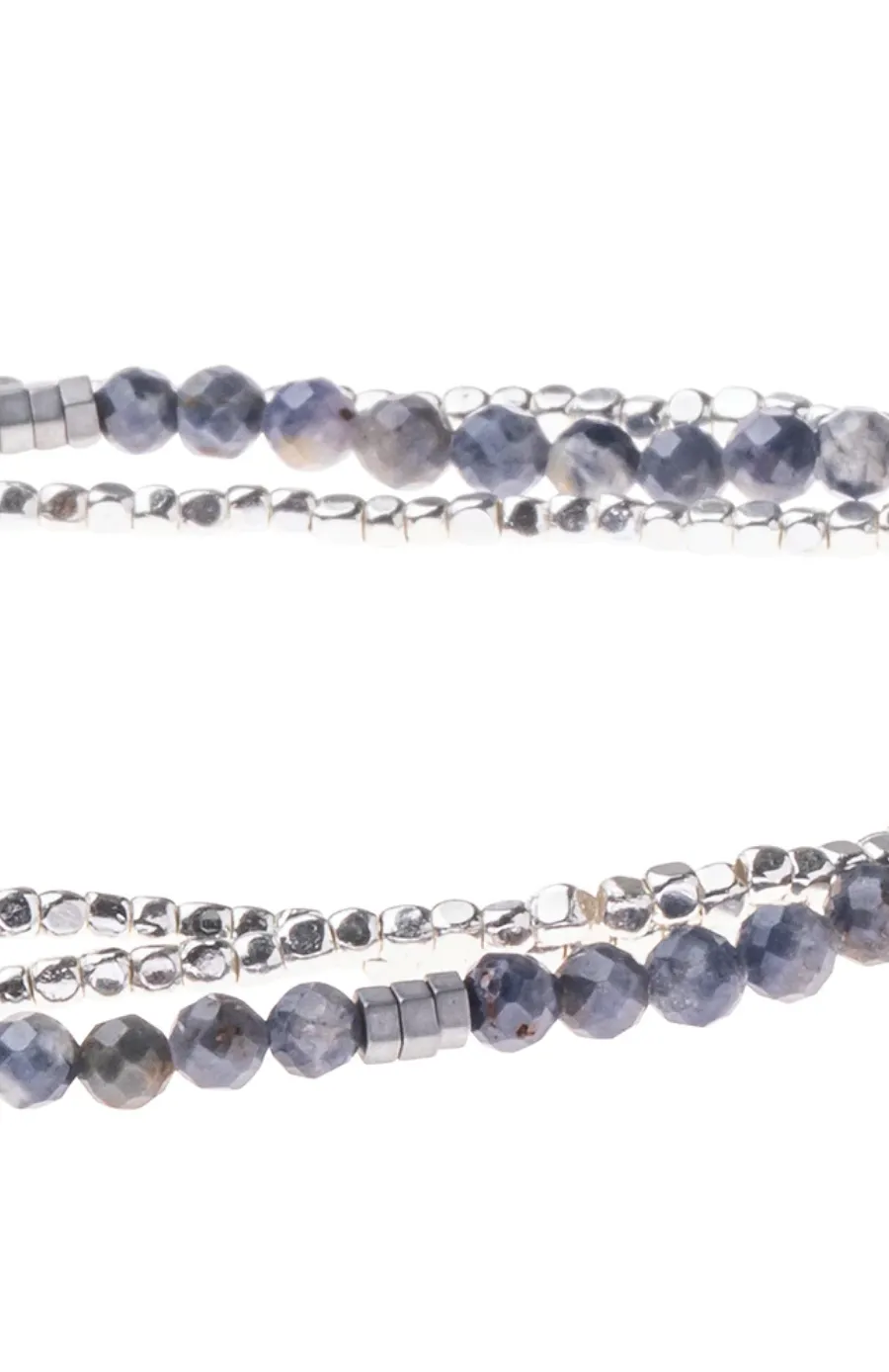 Delicate Iolite and Sunstone: Wrap Bracelet & Necklace