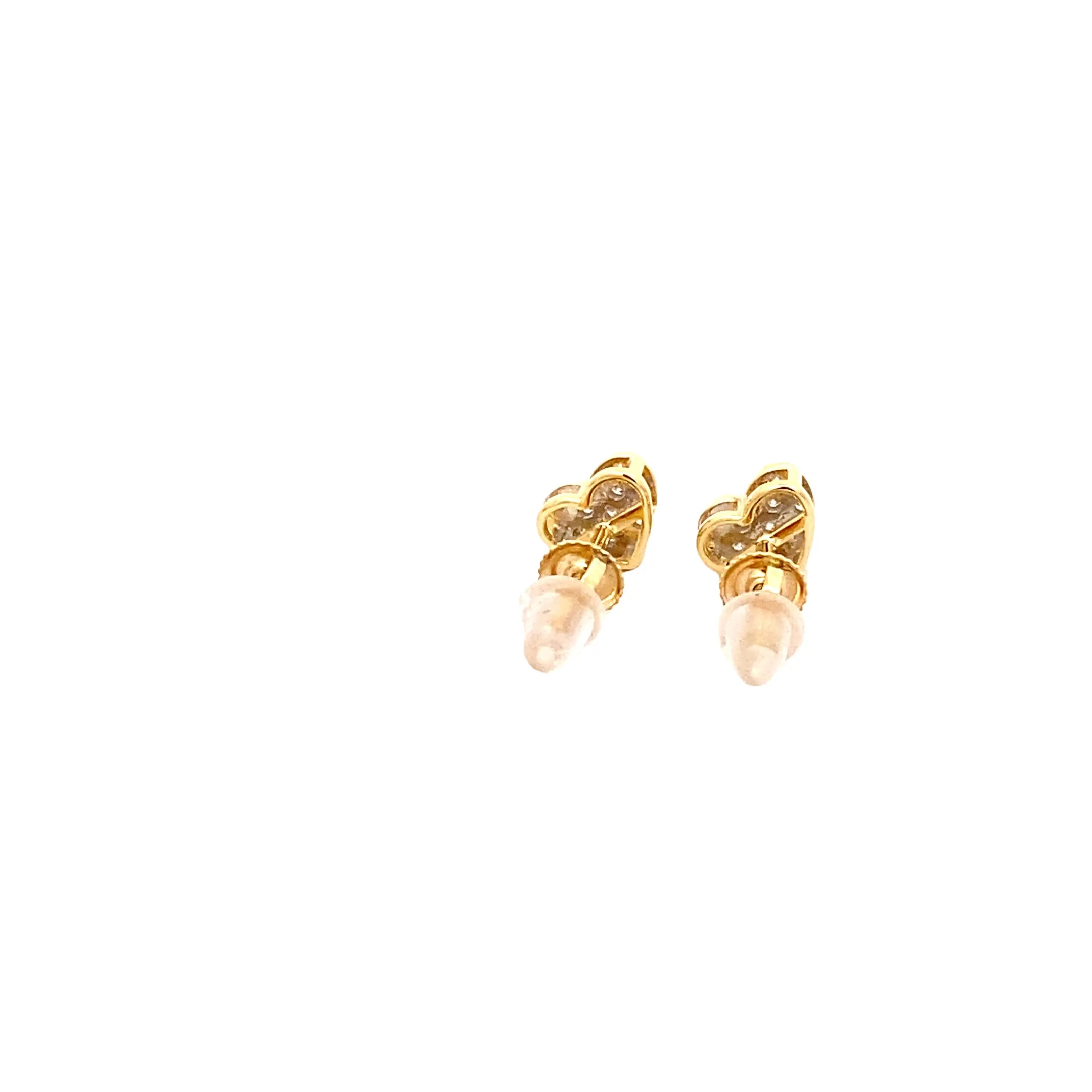 Diamond 0.12Ctw Heart Shaped Earrings