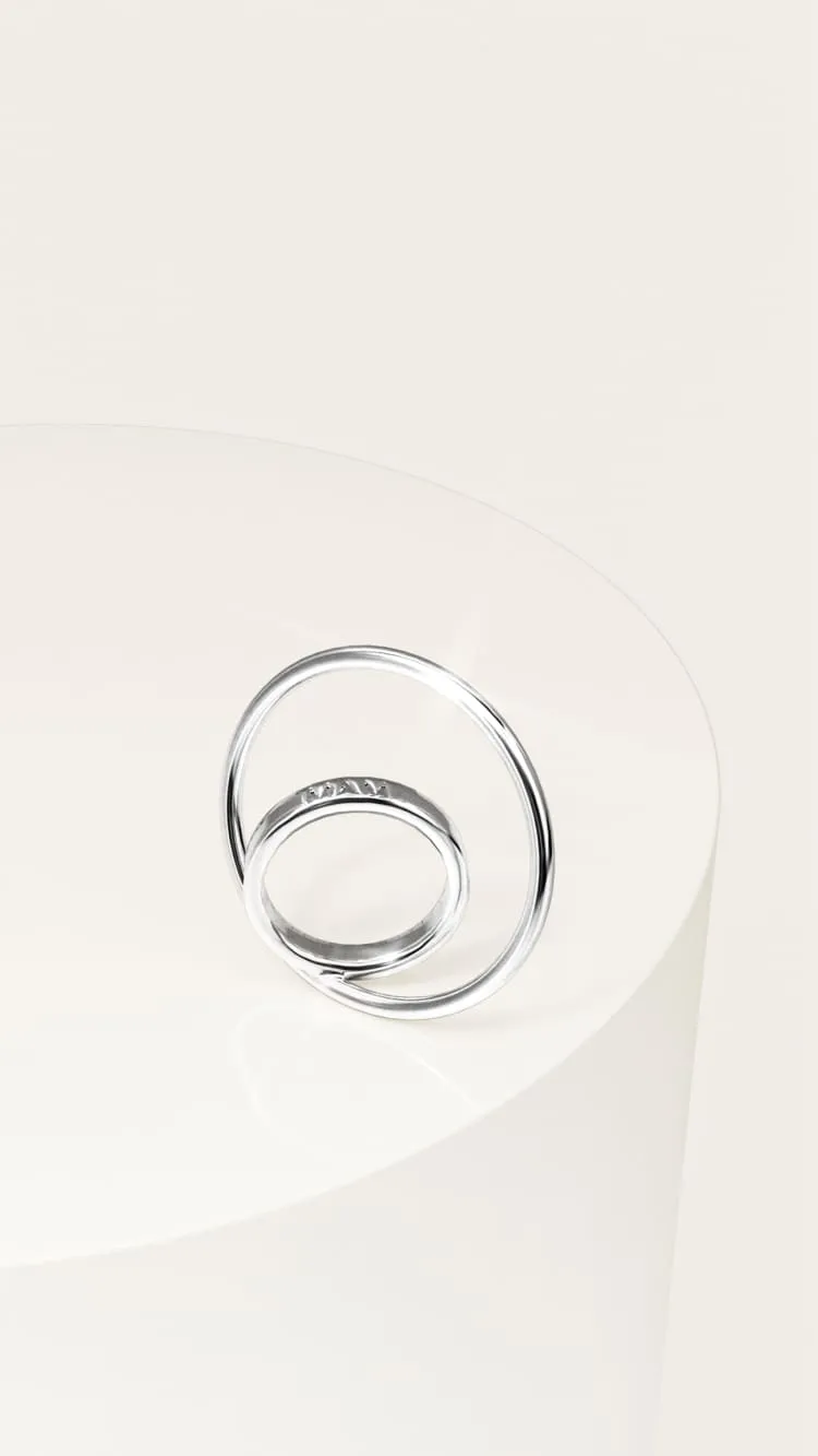 double band silver ring