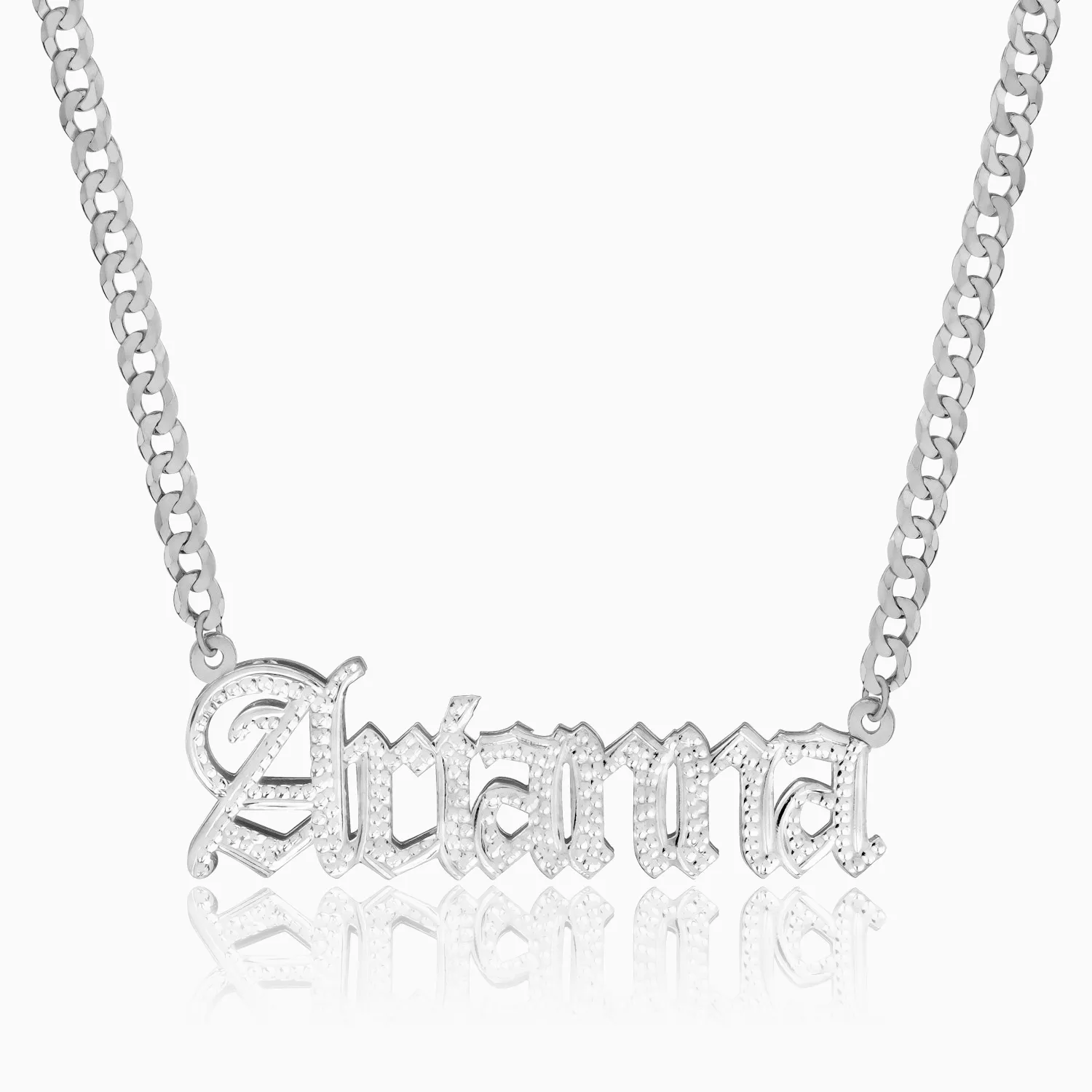 Double Plated Gothic Name Necklace