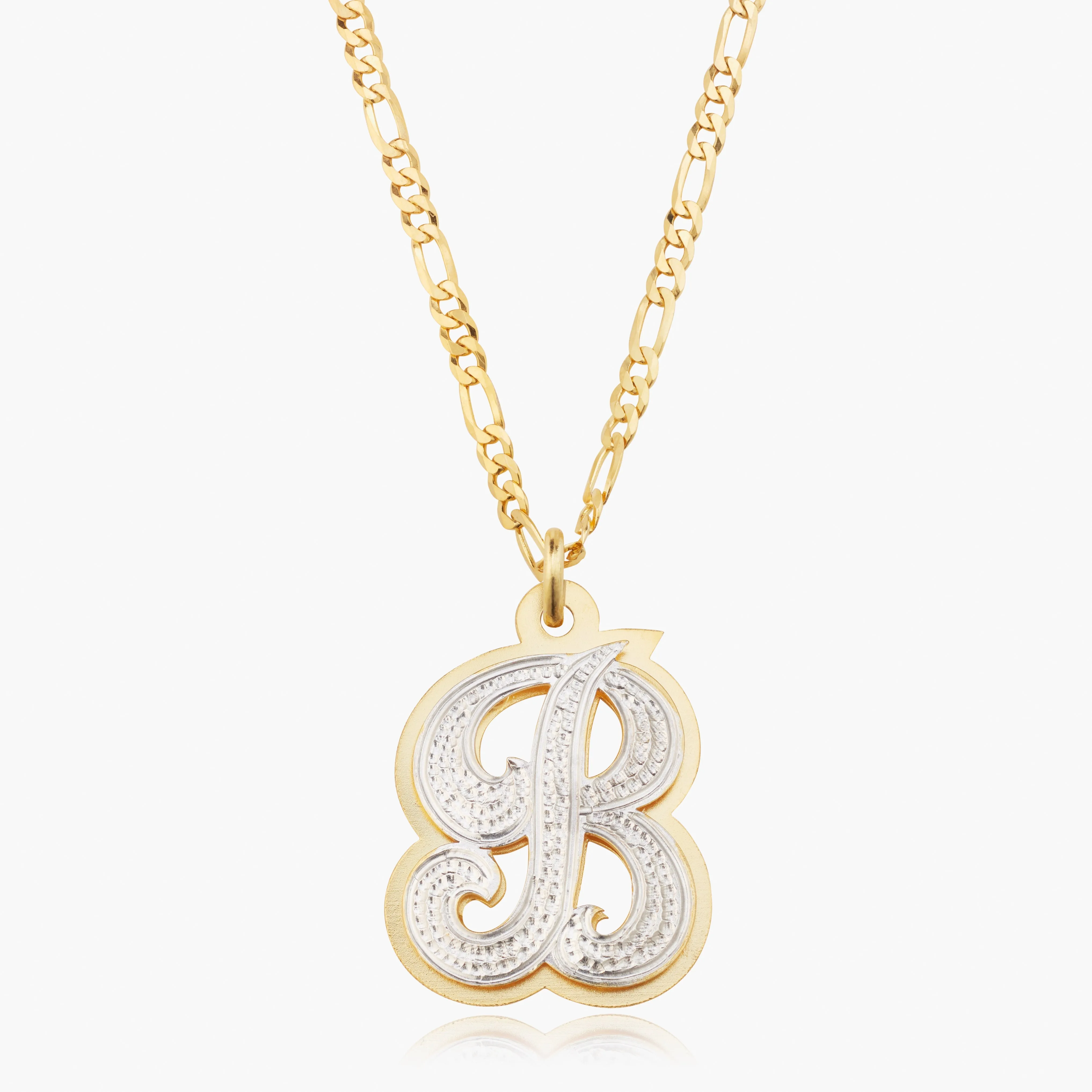 Double Plated Iced Out Initial Necklace