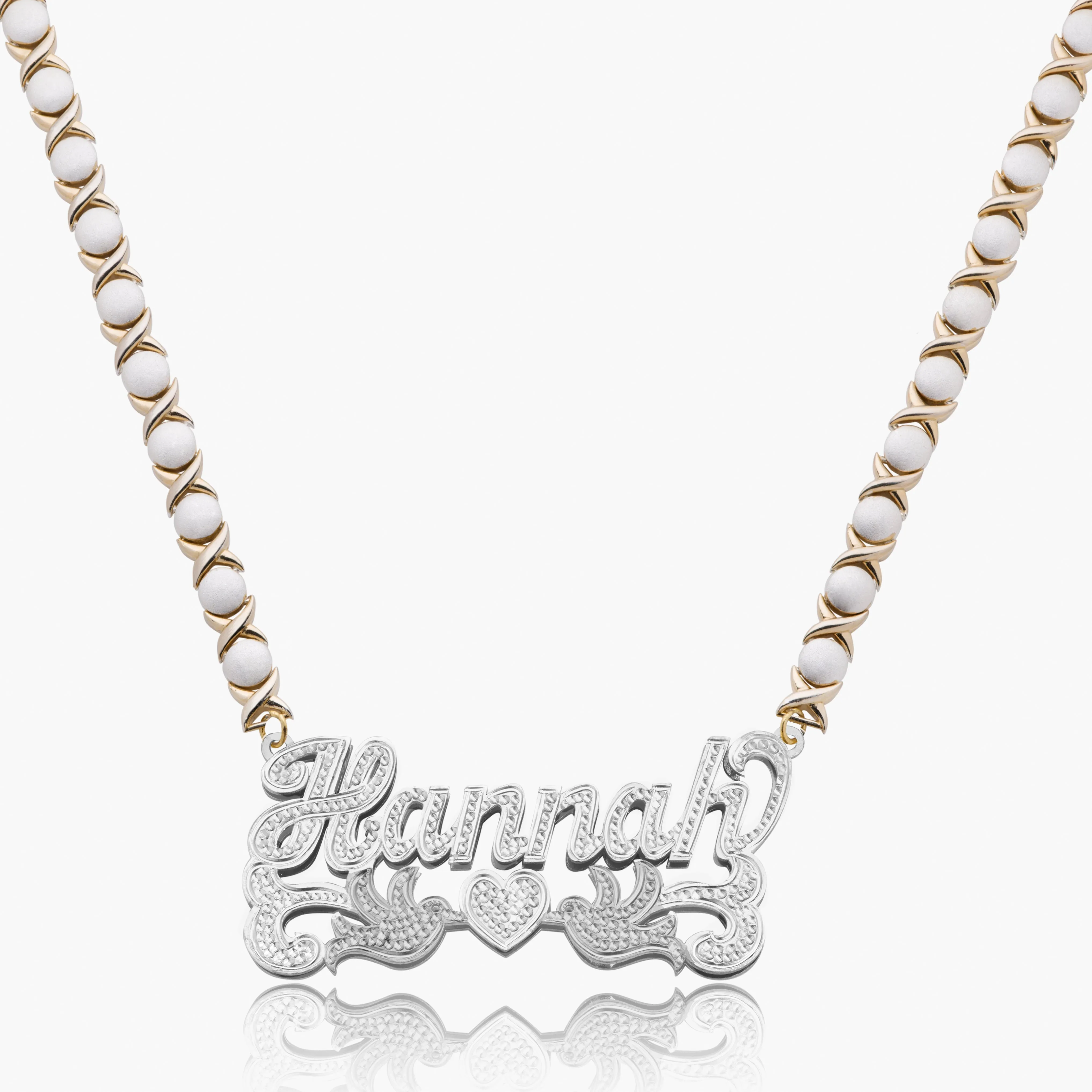 Double Plated Love Bird Name Necklace