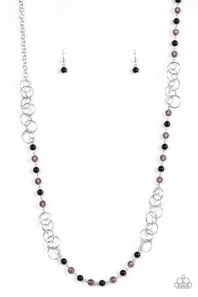 Dreamy Discovery Black and Silver Necklace - Paparazzi Accessories