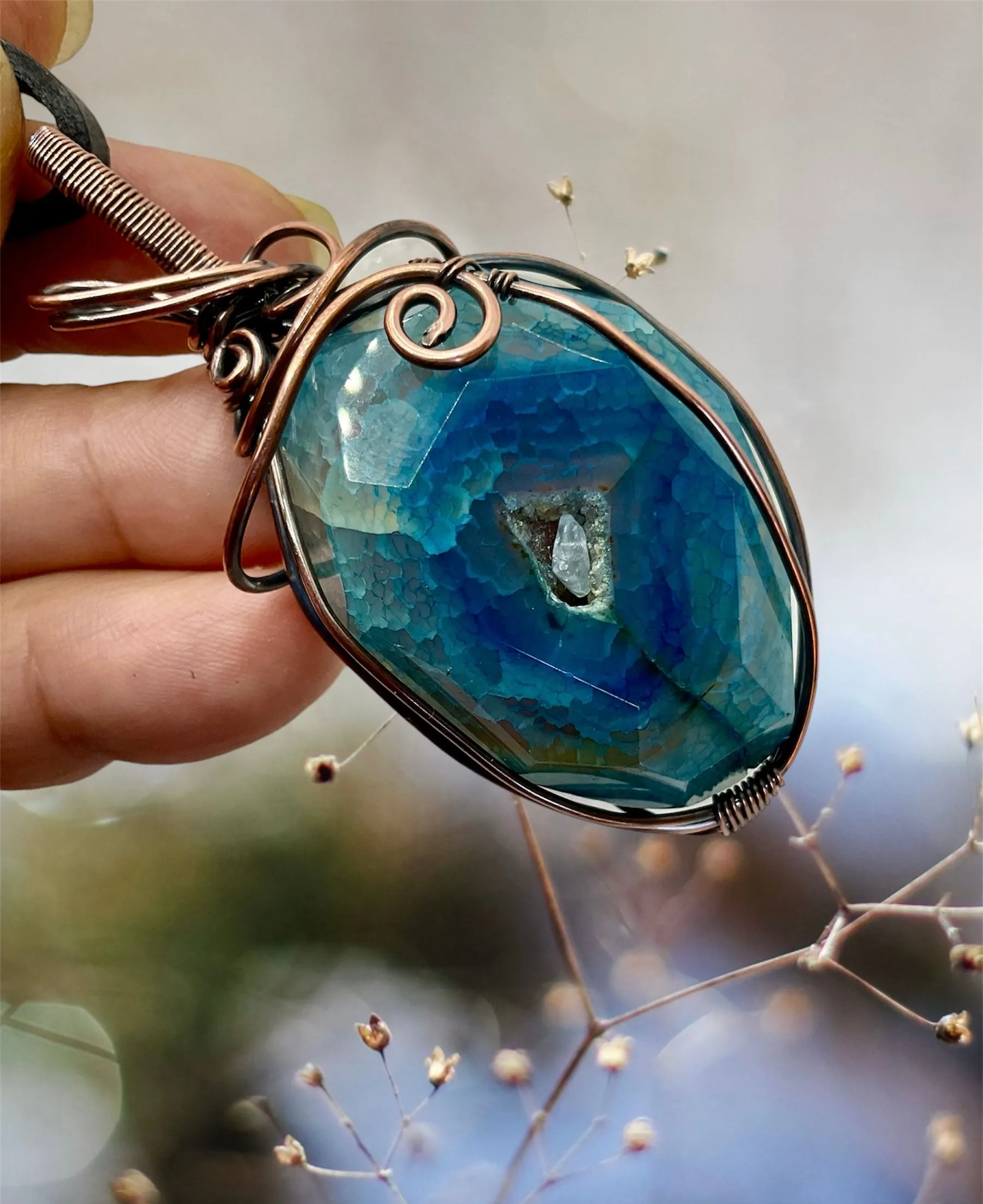 Druzy Geode Agate Pendant