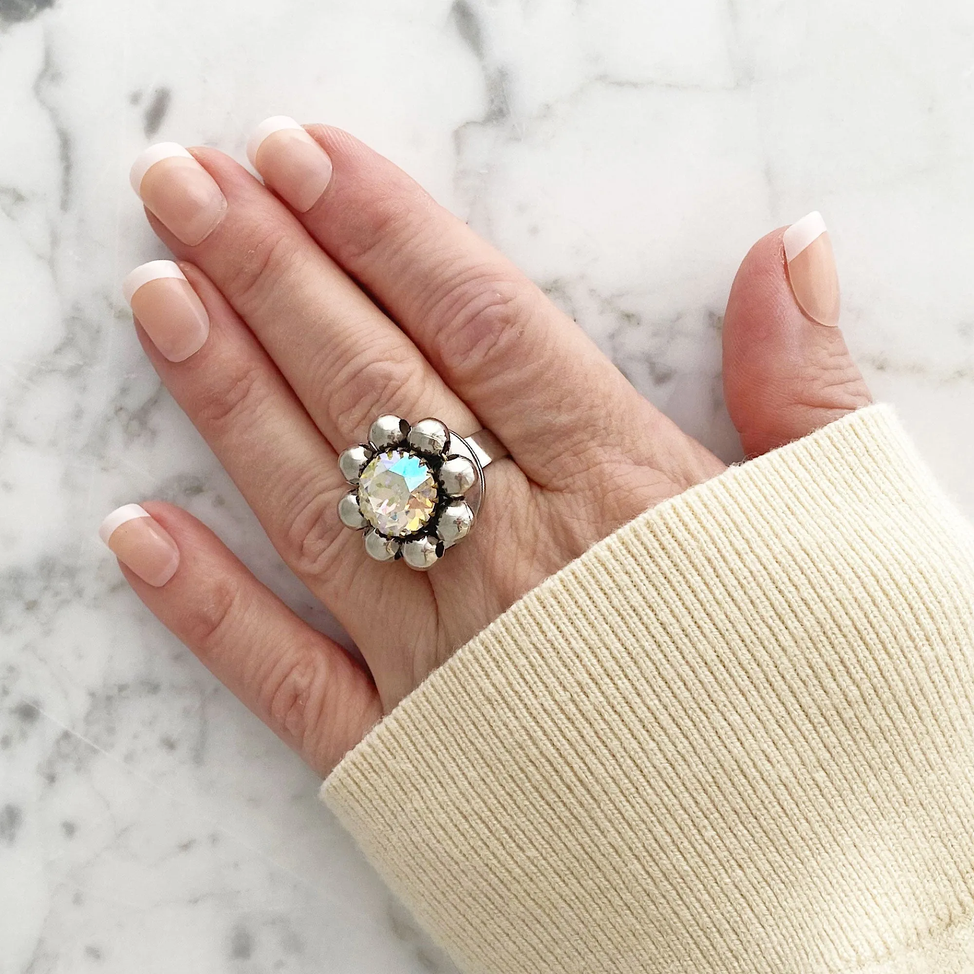 EDENA vintage beaded ab ring