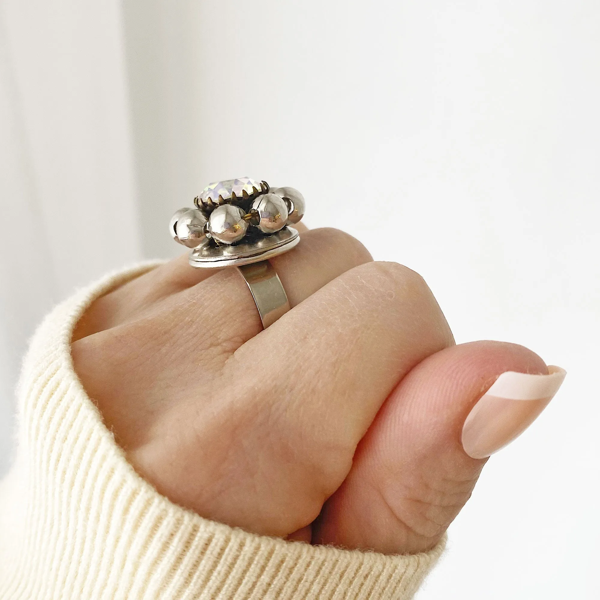 EDENA vintage beaded ab ring