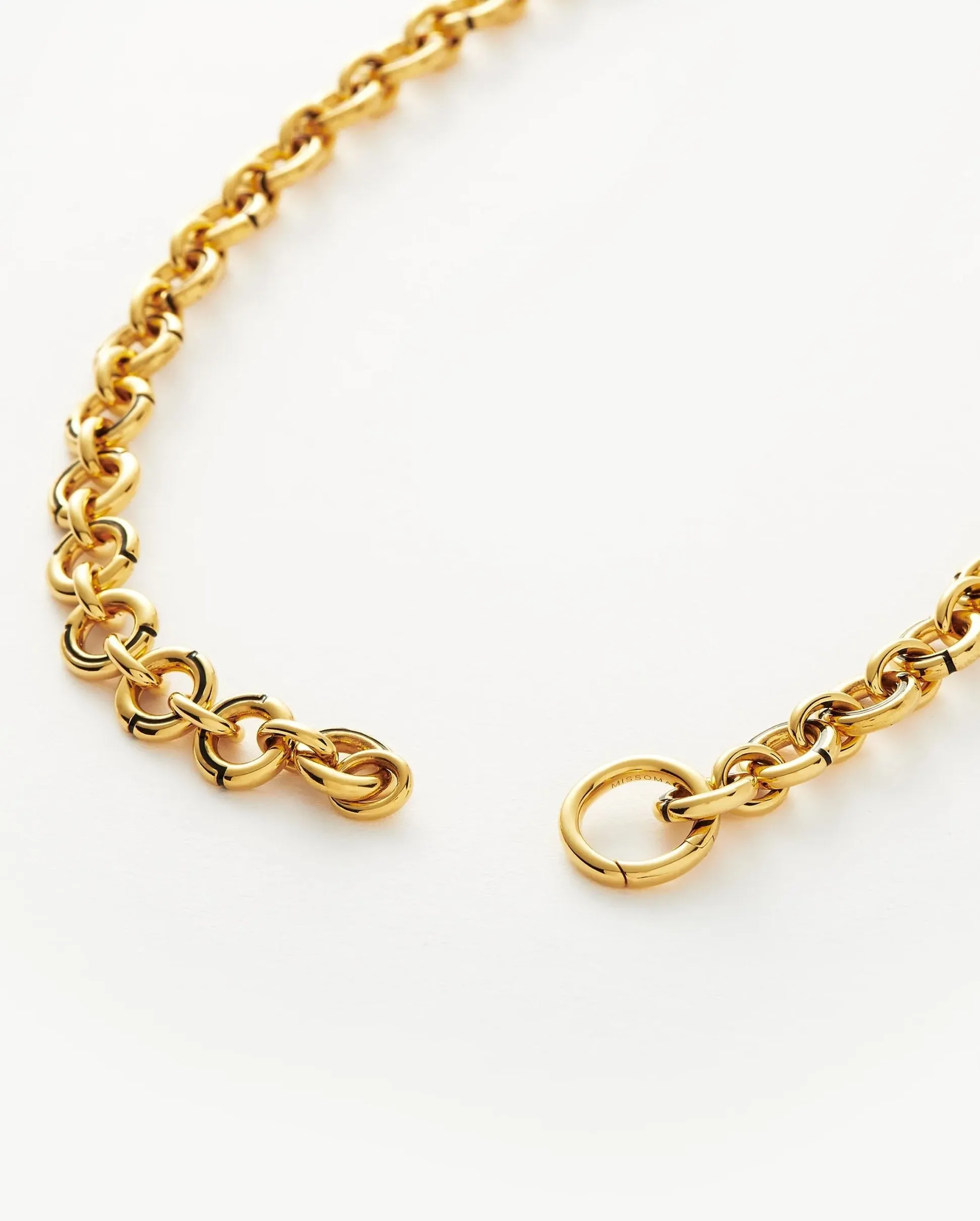 ENAMEL BYLINE LINK CHUNKY CHAIN CHOKER / GOLD