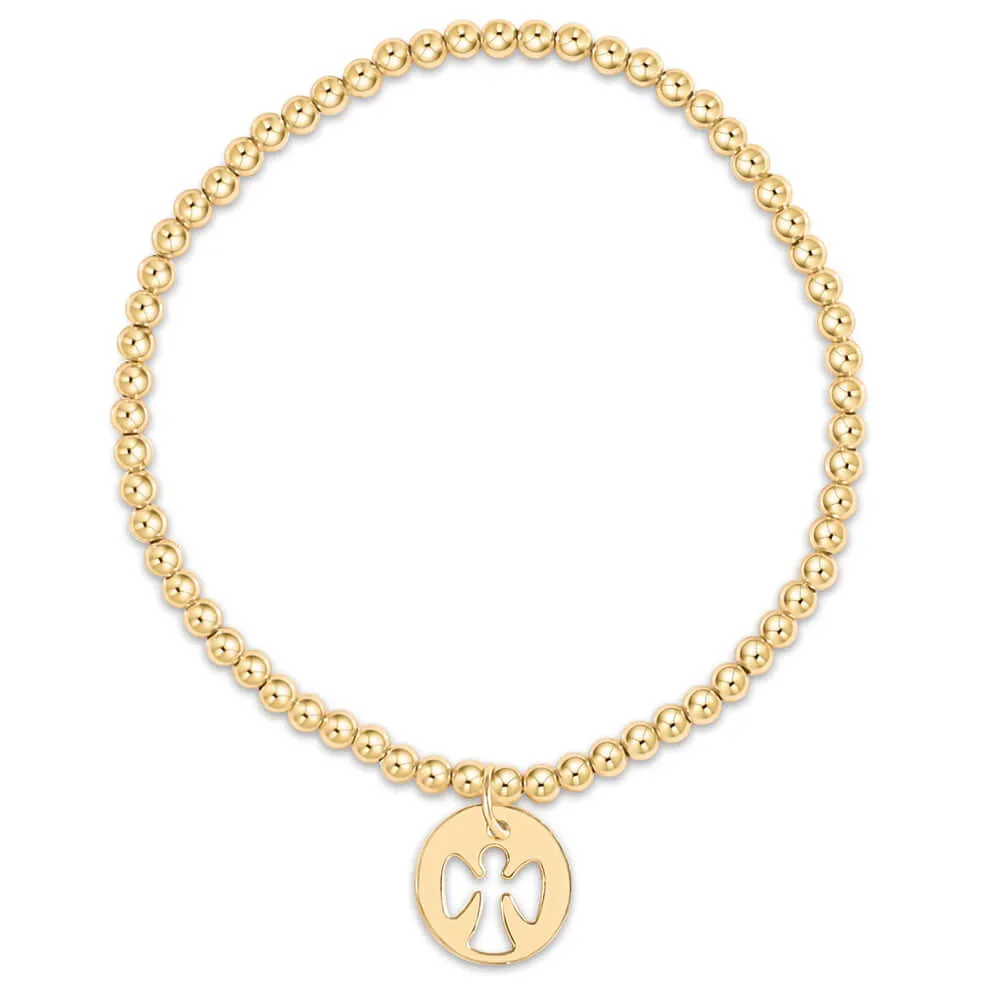 ENewton Extends 3mm Gold Guardian Angel Gold Disc Bracelet