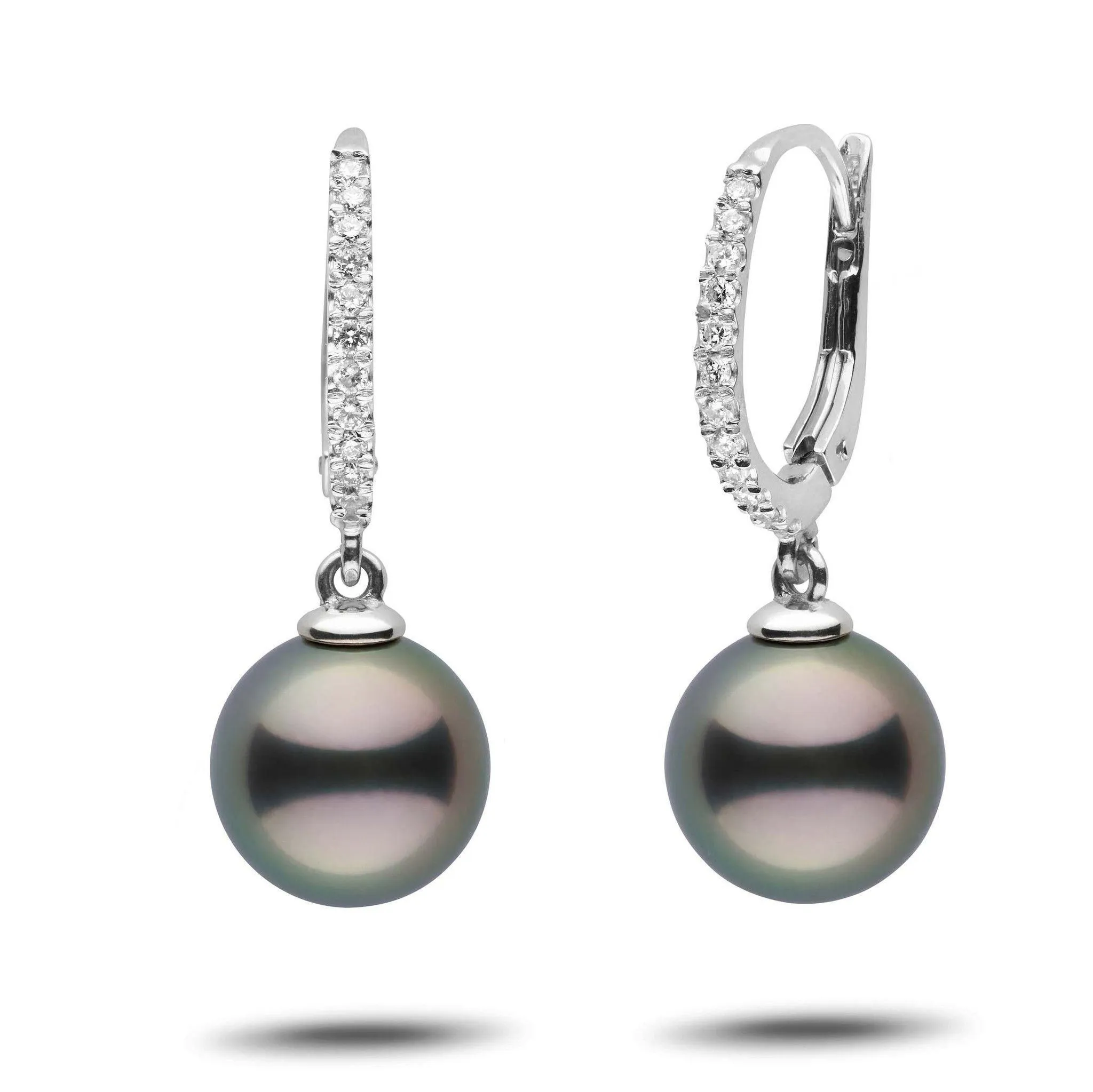 Eternal Collection Tahitian 10.0-11.0 mm Pearl & Diamond Dangle Earrings