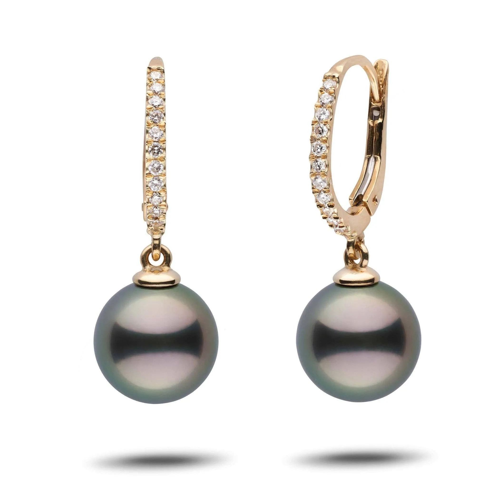 Eternal Collection Tahitian 10.0-11.0 mm Pearl & Diamond Dangle Earrings