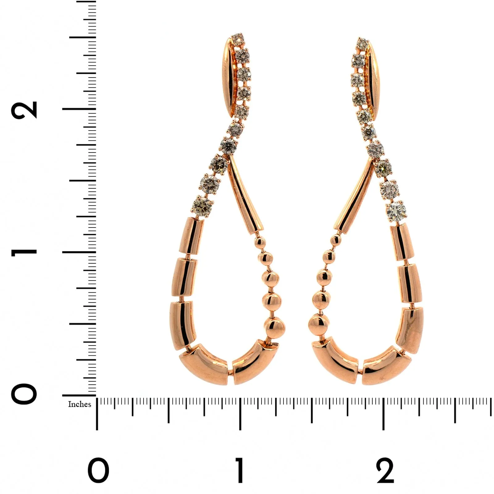 Etho Maria 18K Rose Gold Diamond Drop Earrings