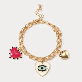 Evil Eye Heart Bracelet