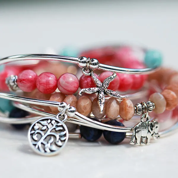 Florida | Bangle Charm Bracelet | Howlite - Calmness