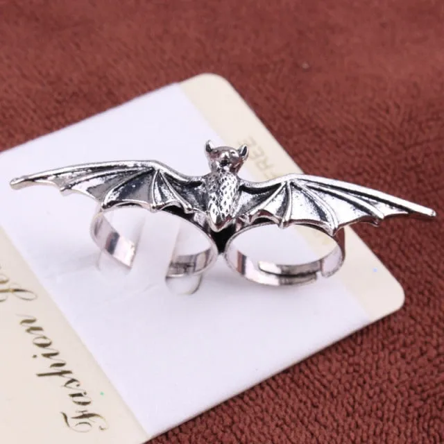 Flying Bat Two-Finger Ring