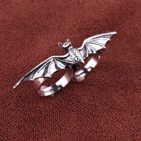 Flying Bat Two-Finger Ring