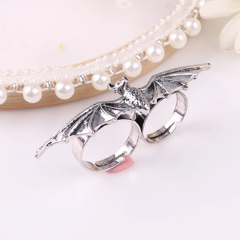 Flying Bat Two-Finger Ring