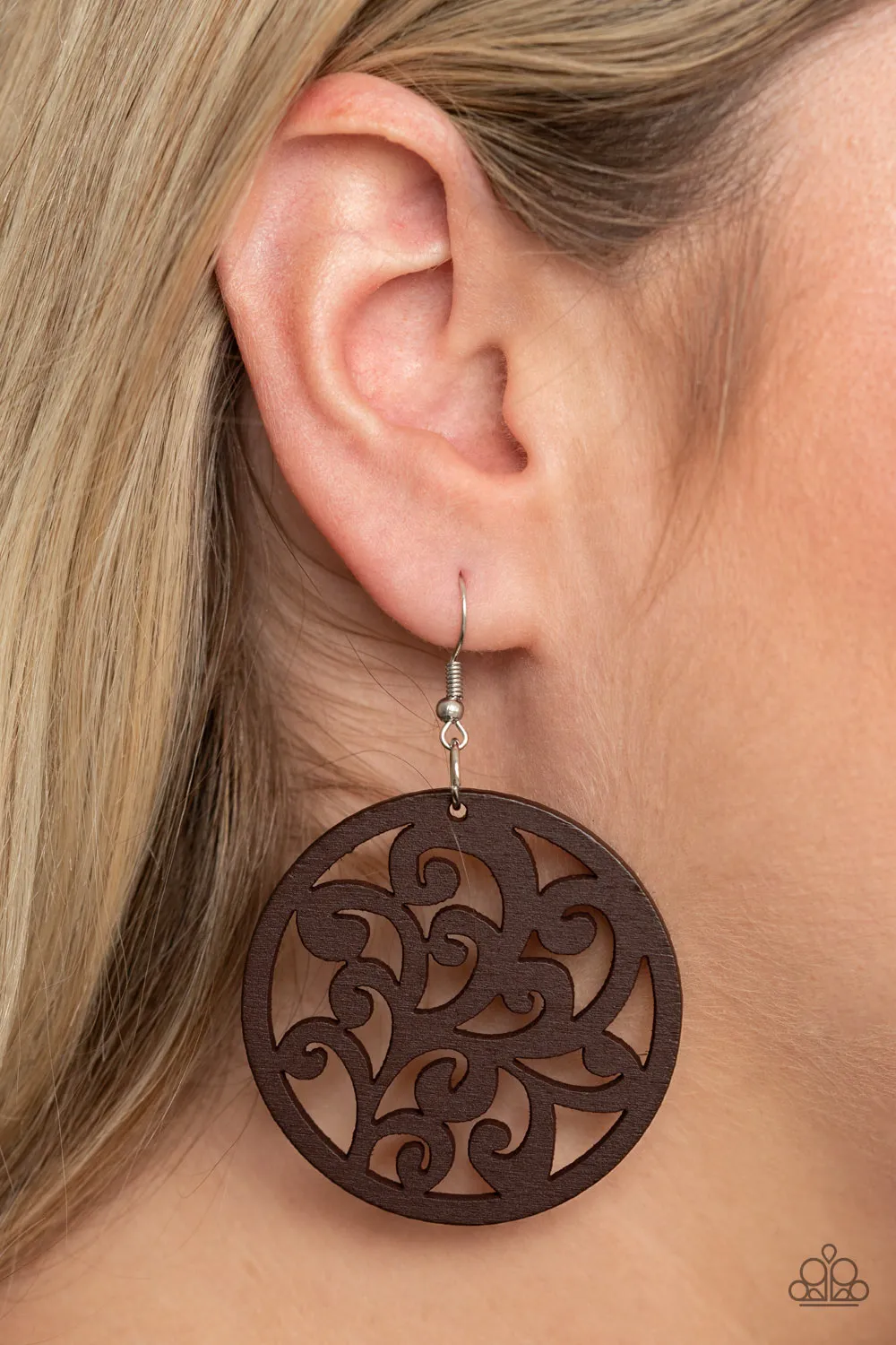 Fresh Off The Vine - Brown Paparazzi Earrings