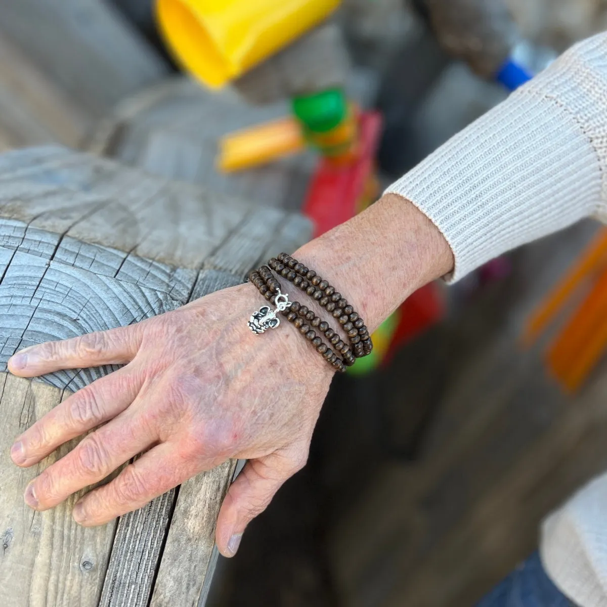 Ganesha's Wisdom - Wood Wrap Bracelet