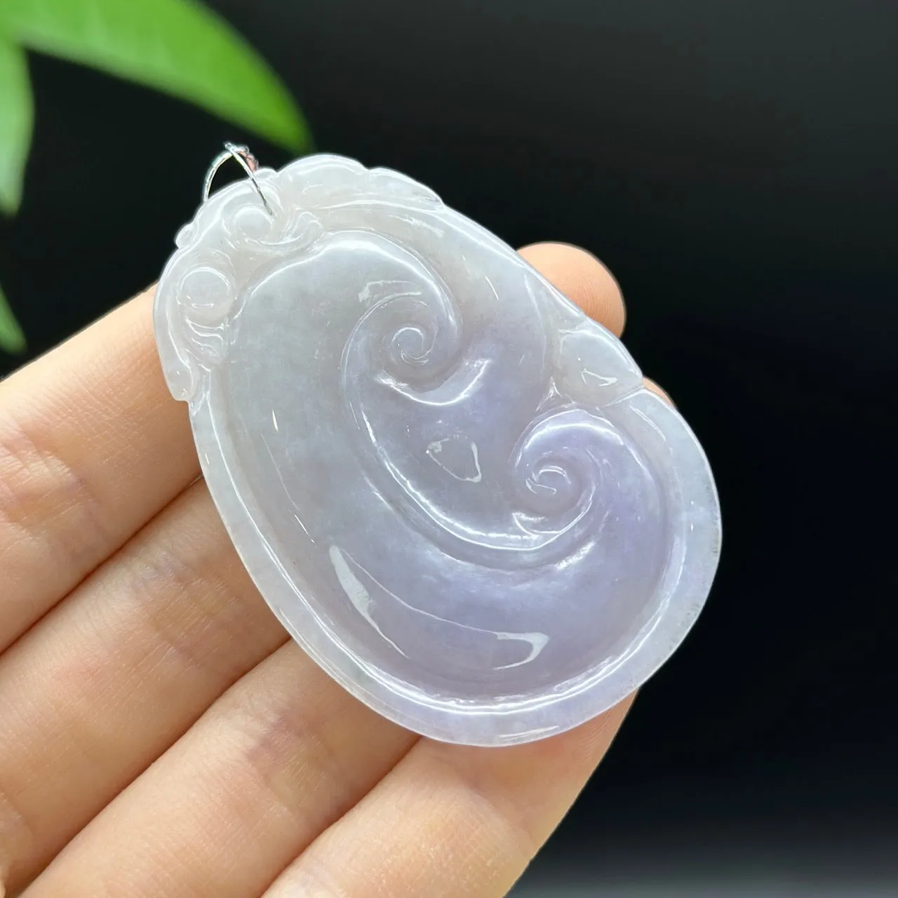 Genuine Purple Jadeite Jade Ru Yi Pendant Necklace