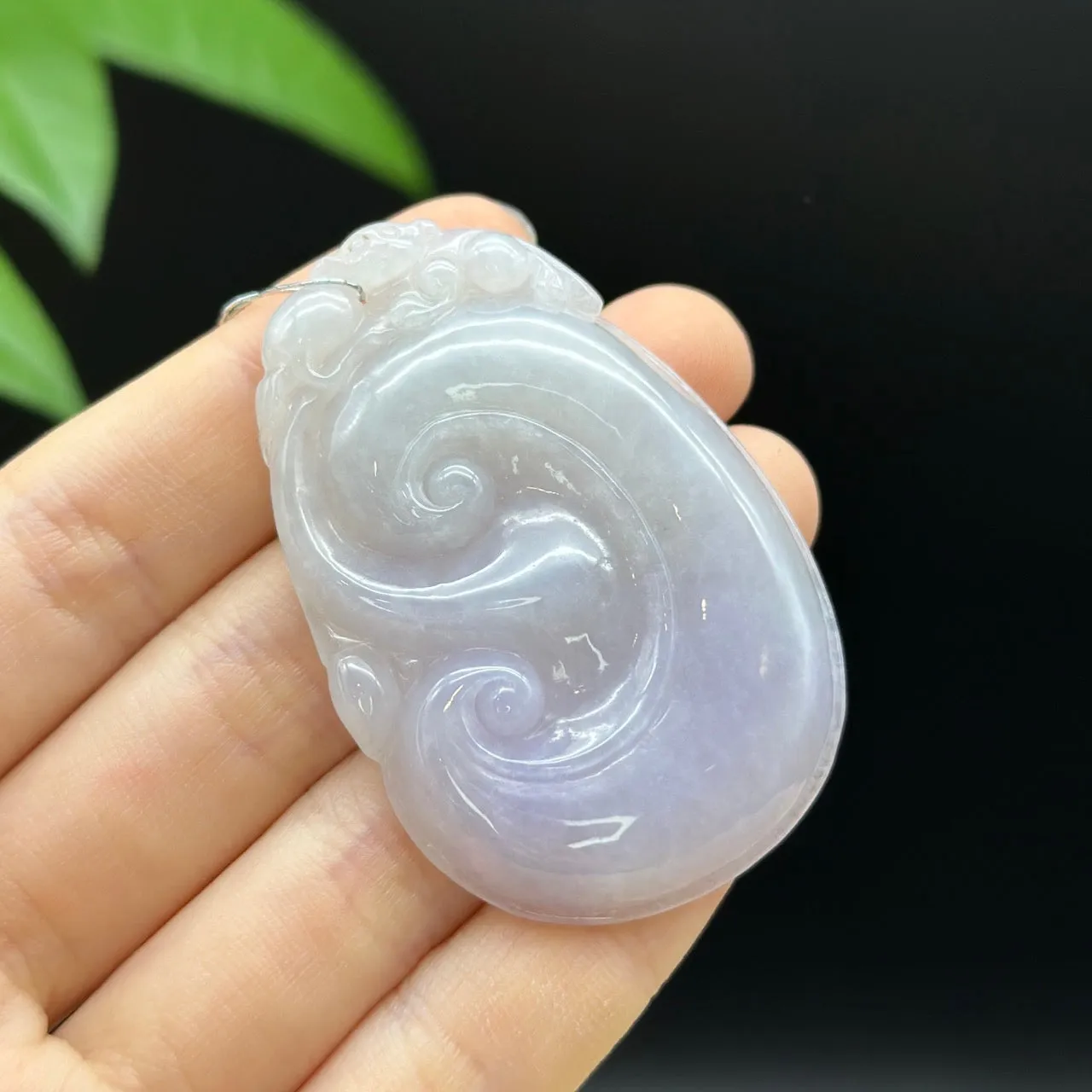 Genuine Purple Jadeite Jade Ru Yi Pendant Necklace