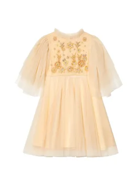 Gilded Floral Tulle Dress