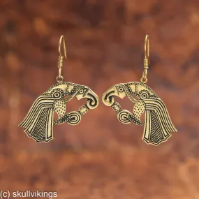 Gotland Raven Fibula Earrings