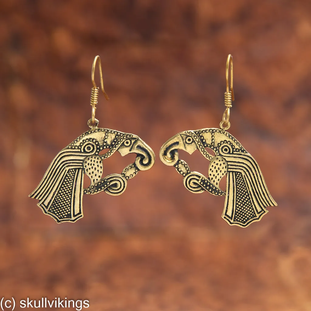 Gotland Raven Fibula Earrings