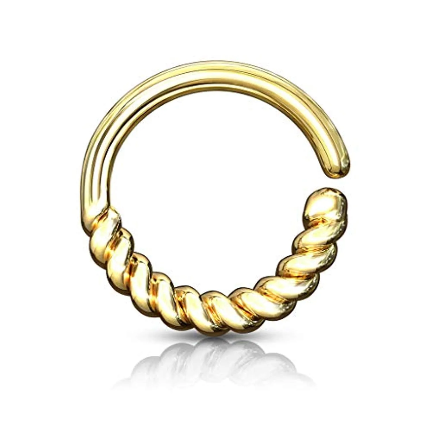 Half Circle Braided Bendable WildKlass Hoop Rings for Septum, Ear Cartilage, Daith and More