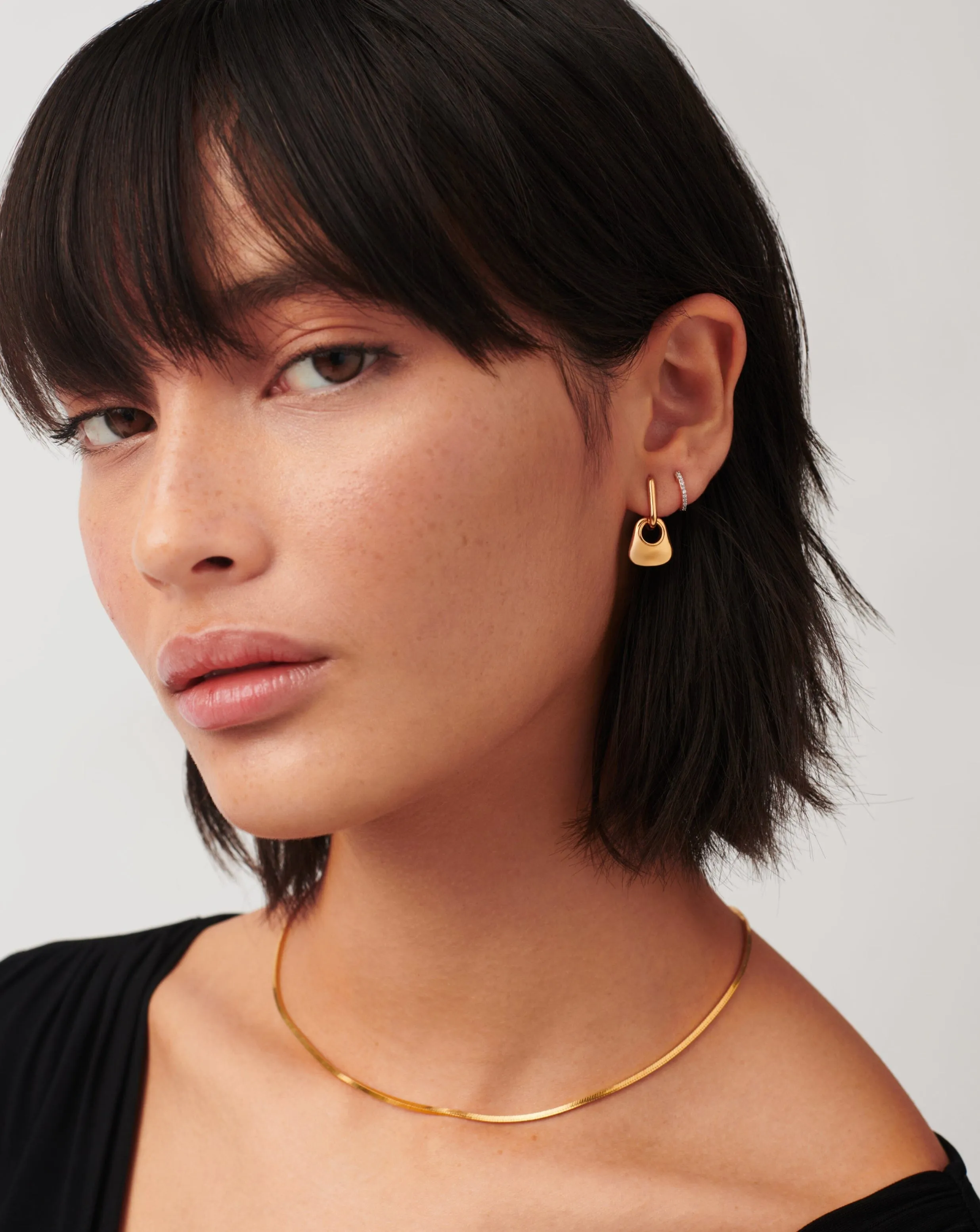 Hera Mini Charm Hoop Earrings | 18ct Gold Plated Vermeil