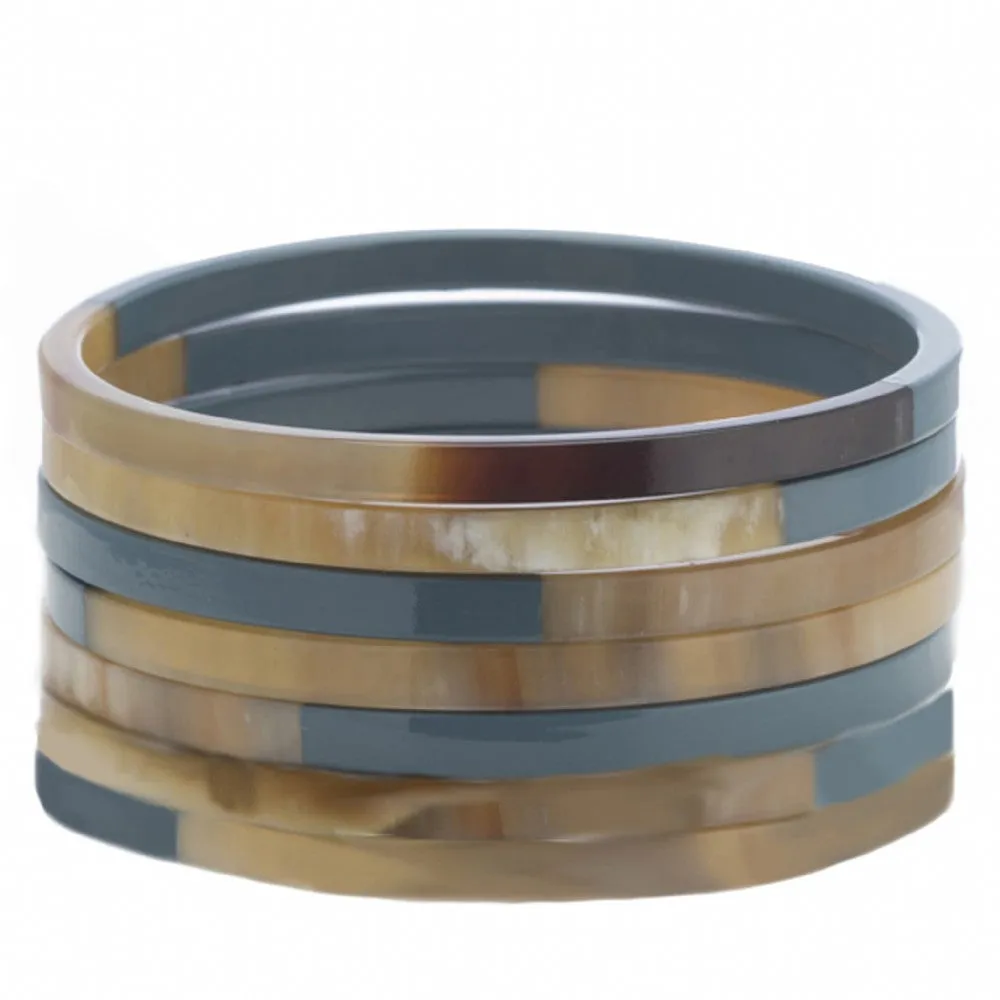 Horn Bangle Set With Lacquer