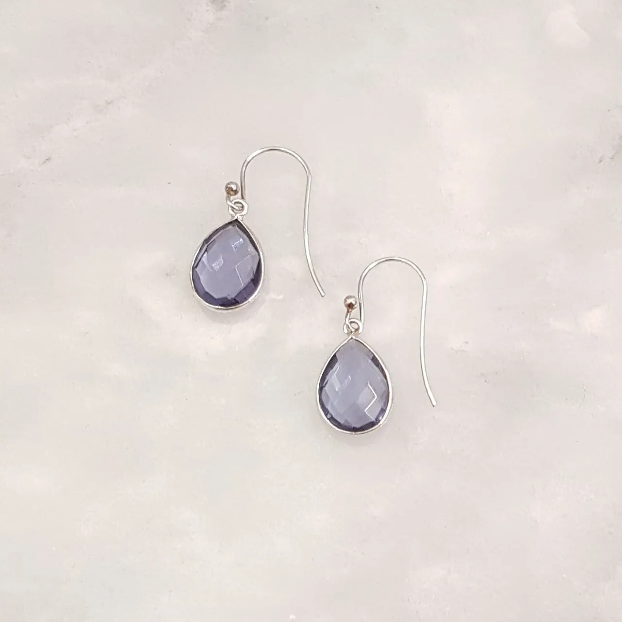 Iolite Single Drop Hook Earrings