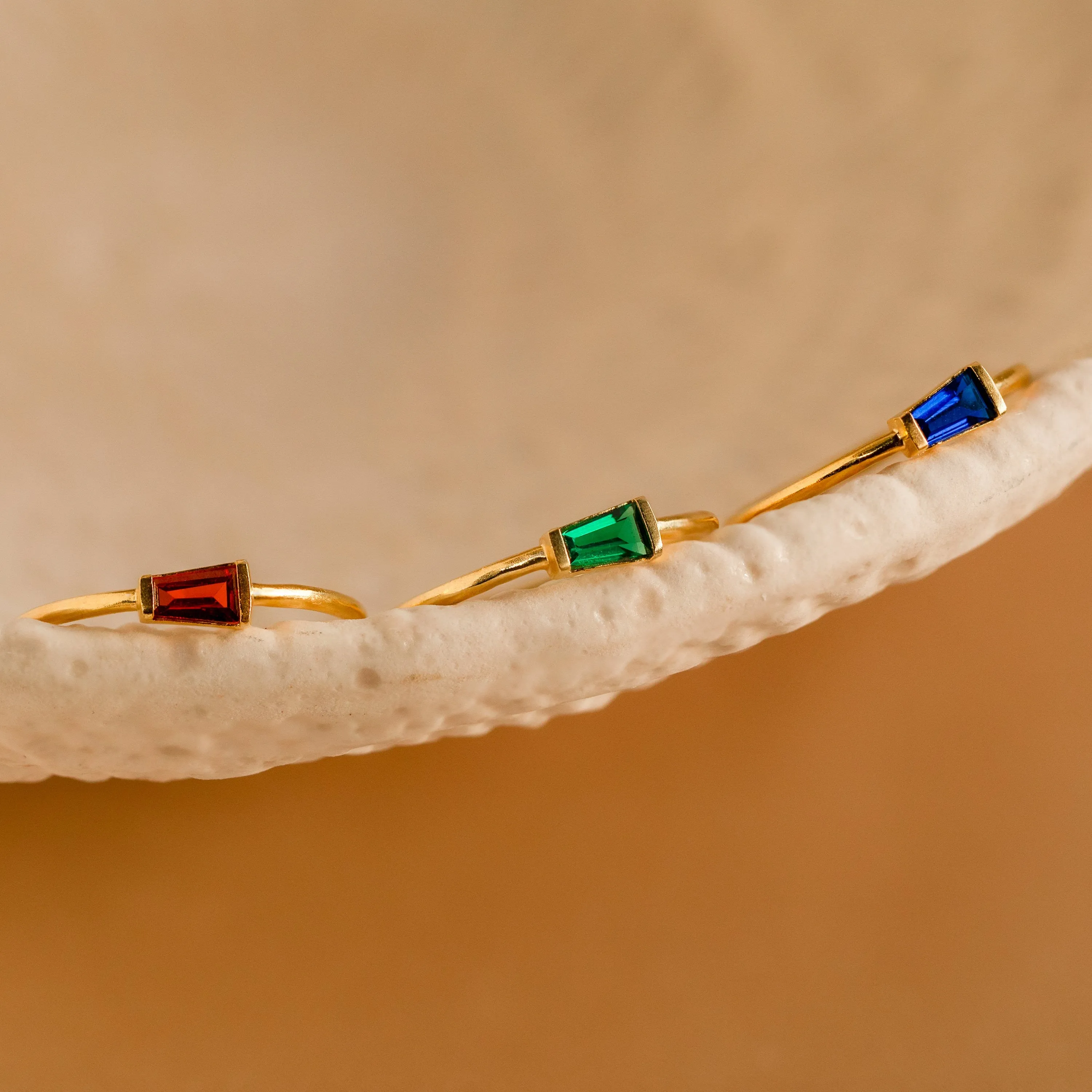 Irregular Baguette Birthstone Ring