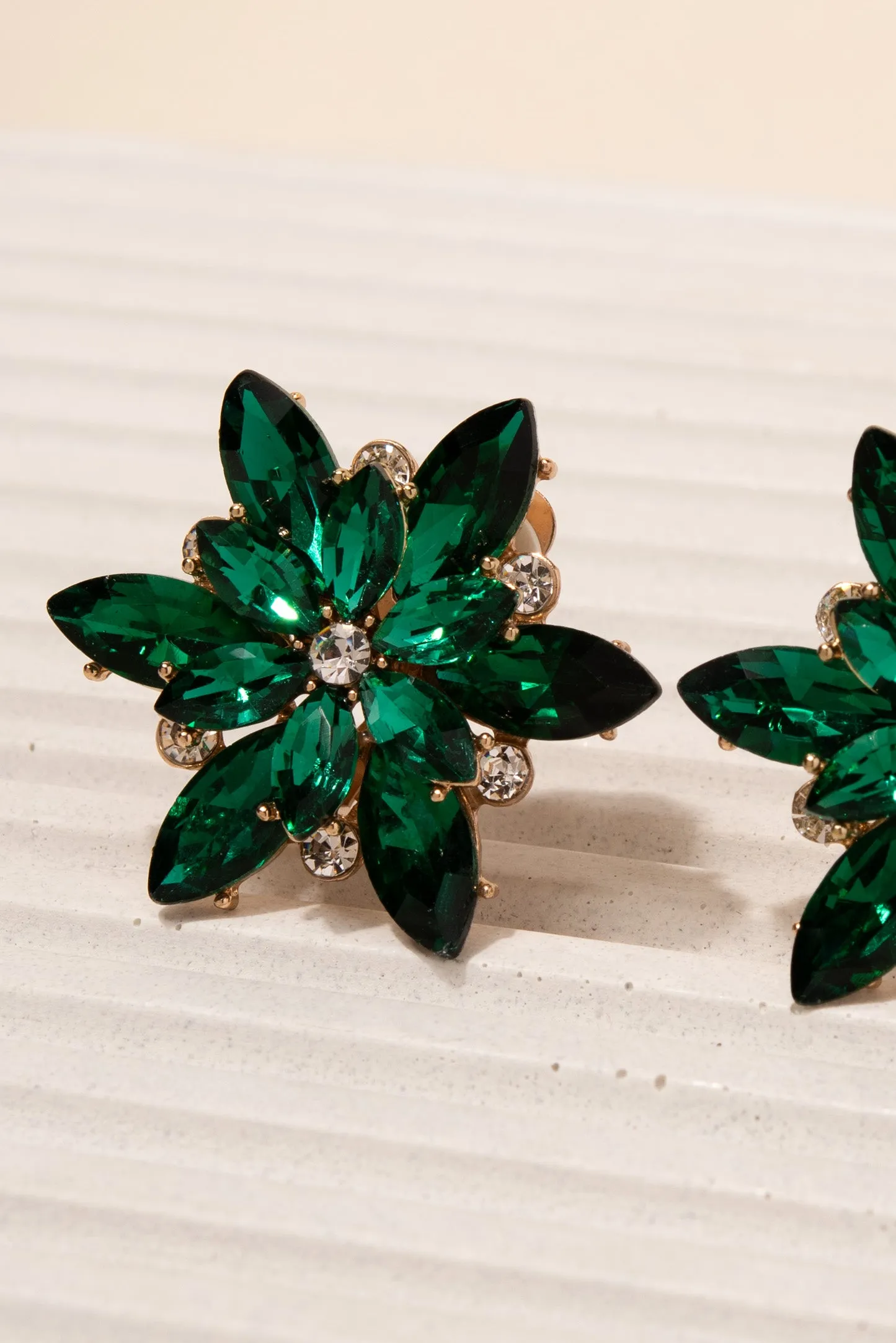 Ivy Flower Burst Clip-on Earrings