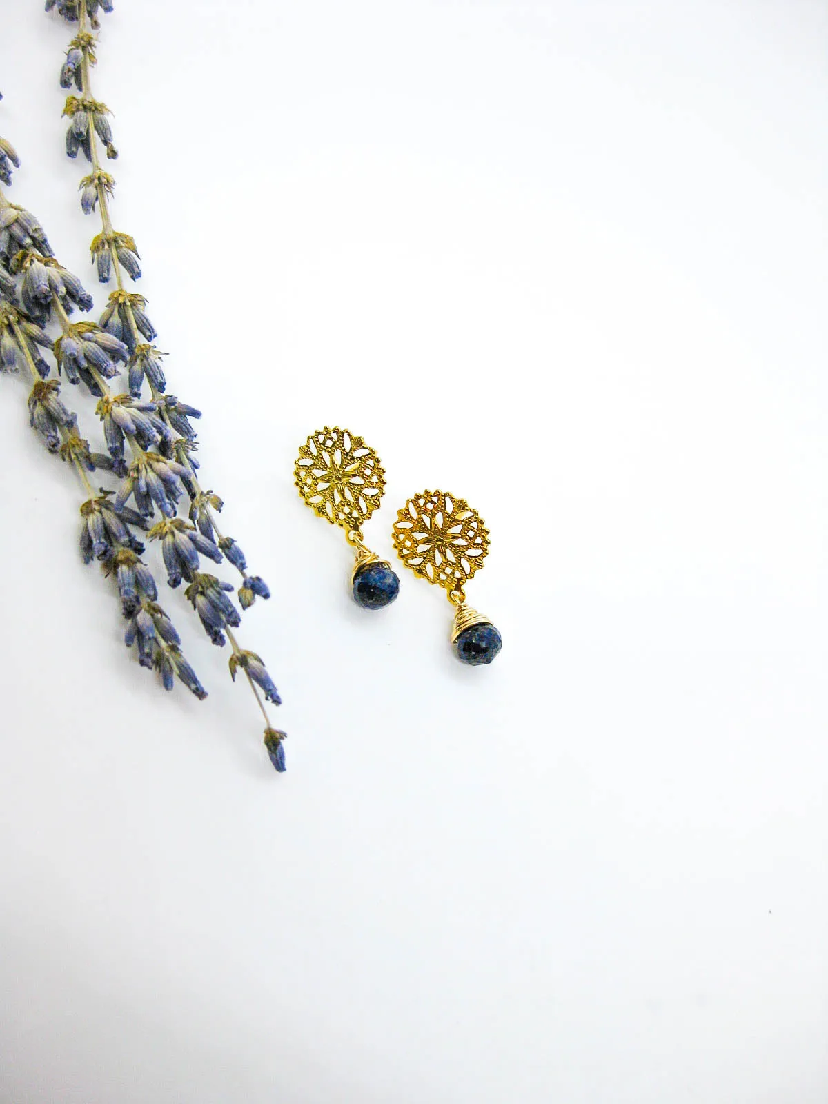 Jonquil: Lapis Earrings - e640