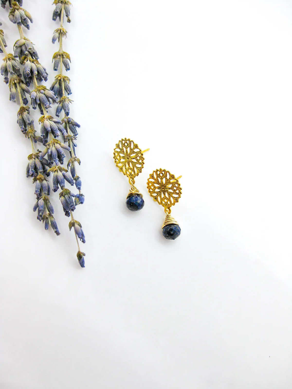 Jonquil: Lapis Earrings - e640