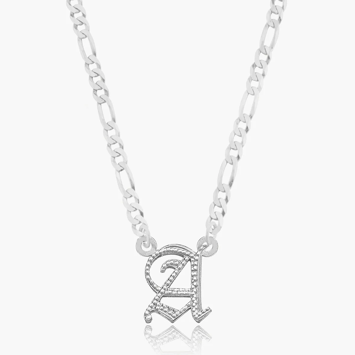 Kid's Double Plated Gothic Initial Necklace