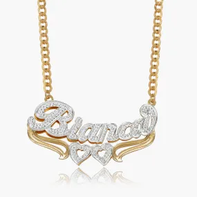 Kid's Double Plated Heart Name Necklace